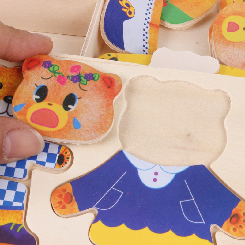 Houten Puzzel – Duurzaam Beukenhout, 100 Outfit Combinaties – Geschikt voor Kinderen vanaf 2 Jaar-4