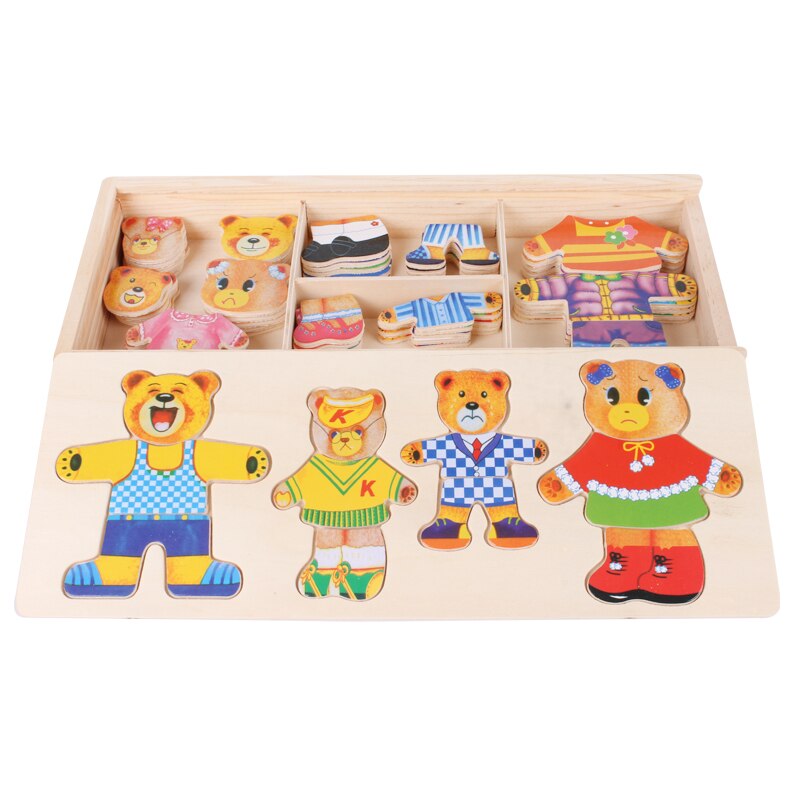 Houten Puzzel – Duurzaam Beukenhout, 100 Outfit Combinaties – Geschikt voor Kinderen vanaf 2 Jaar-5