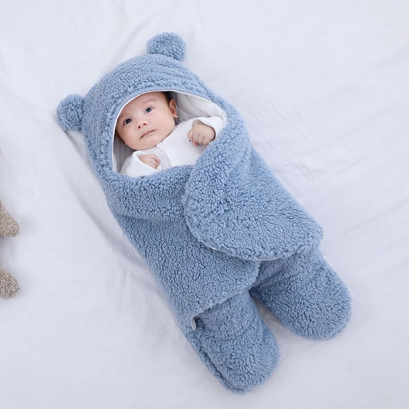 Wikkeldeken – Schattige Berenoortjes, Zacht Katoen – Ideaal voor Baby's Comfort en Warmte-3