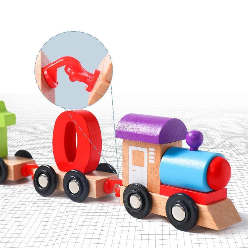 Houten Cijfer Trein – Educatief Speelgoed voor Peuters, Duurzaam Hout voor Tellen & Sorteren, Geschikt voor 3 Jaar-5