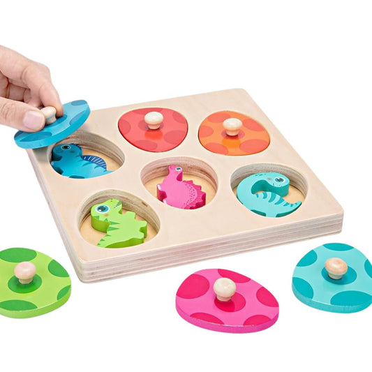 Dino Puzzel – Educatieve Houten Puzzel voor Peuters – Ontwikkelt Sorteervaardigheden en Cognitief Denken 2