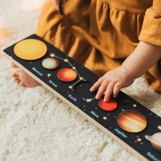 Houten Puzzel Zonnestelsel – Educatief Montessori Ontdekspel voor Peuters – Veilig en Duurzaam 1