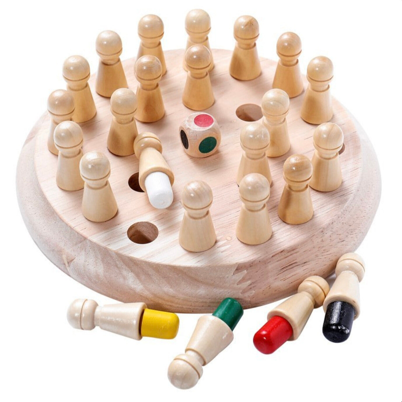 Geheugenspel – Houten Spel met Kleurrijke Speelstenen, Bevorderd Geheugen en Probleemoplossend Vermogen 1
