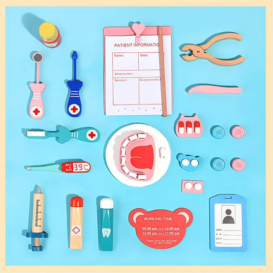Houten Dokter Set – 20 Stukken, Niet-Toxisch Hout – Creatief en Educatief Speelgoed voor Kinderen 1