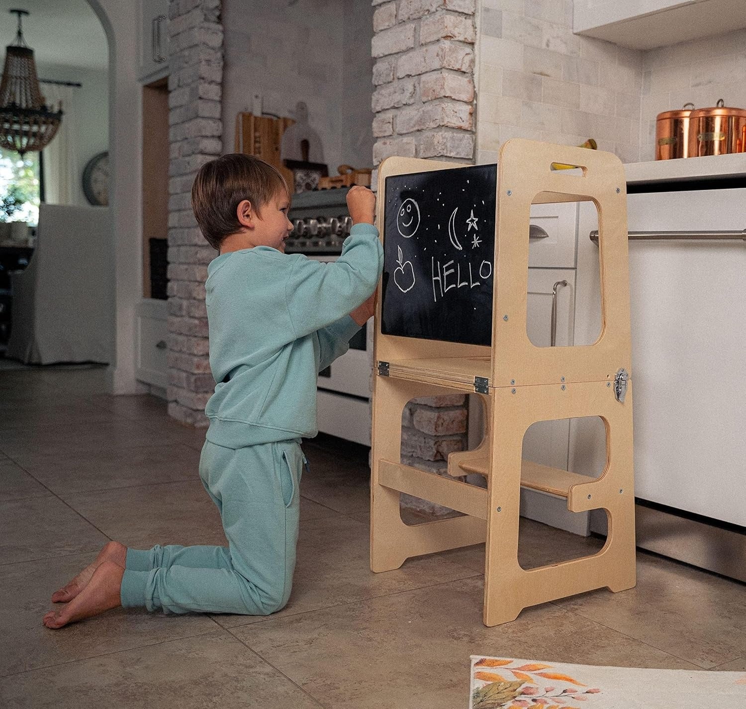 Peutertoren – 4-in-1 Functie, Veilig Houten Ontwerp – Geschikt voor Kinderen van 18 Maanden tot 6 Jaar-3