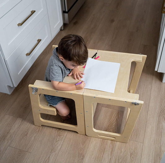 Peutertoren – 4-in-1 Functie, Veilig Houten Ontwerp – Geschikt voor Kinderen van 18 Maanden tot 6 Jaar-5