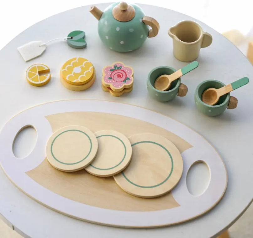 Houten Theeset – Duurzaam Hout – Stimuleert Creatief Spel en Fijne Motoriek