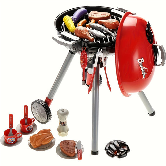 BBQ Grill Speelset – Inclusief Realistische Voedselitems en Draaibare Wielen – Duurzaam en Veilig 1