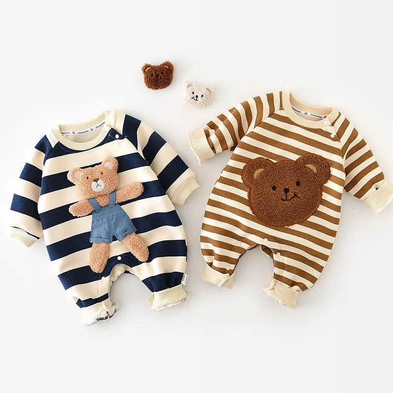 Baby Bodysuit – Zacht Katoen met Geborduurd Beertje – Perfect voor Baby Kleding en Knuffelen 1