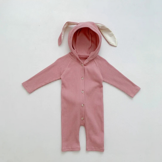 Baby Romper – Schattig Konijnen Design, 100% Katoen – Perfect voor Comfortabele Dagen 0