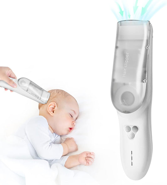 Baby Tondeuse – Waterdichte Snoerloze Tondeuse met Automatische Haaropzuiging – Inclusief Opbergdoos 0