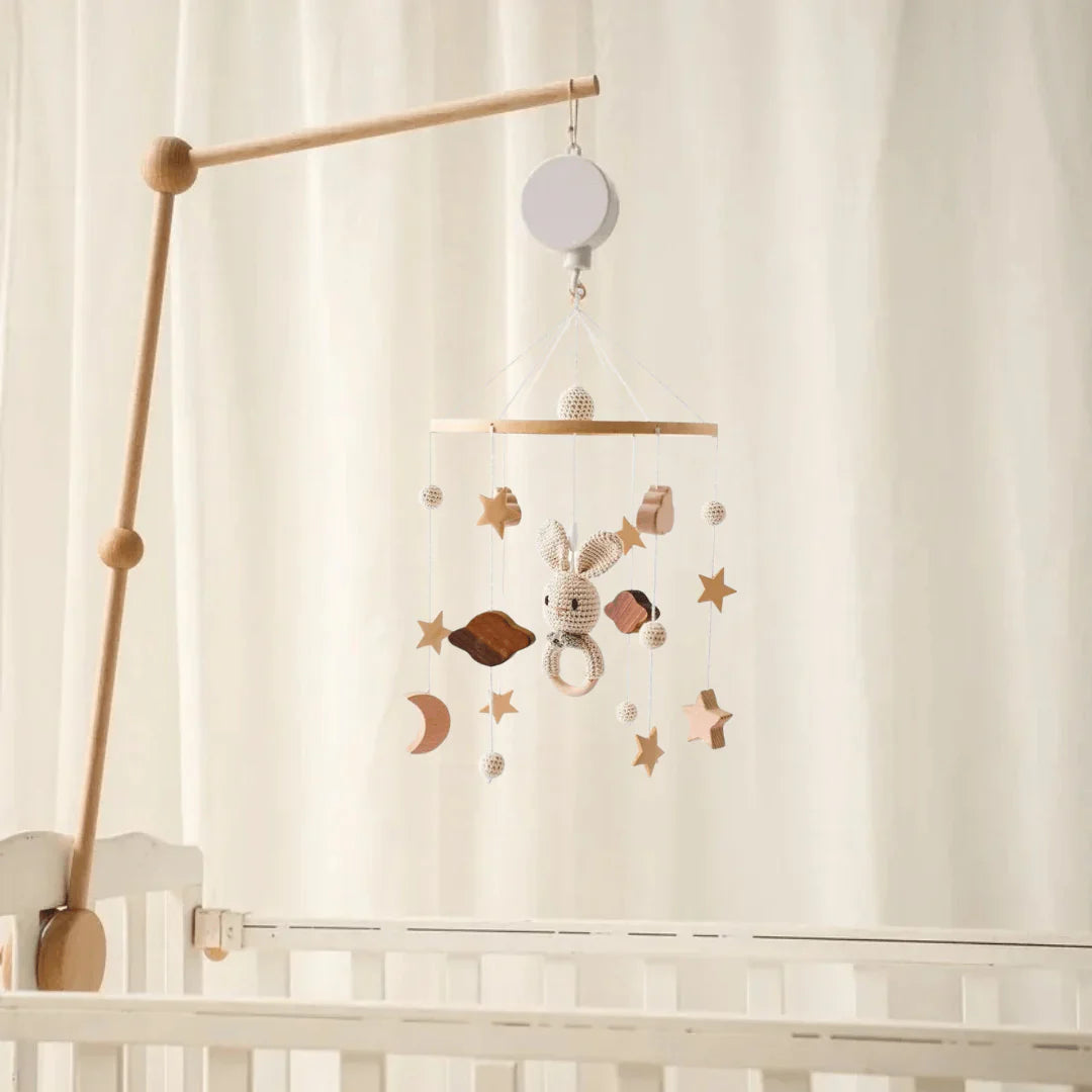 Babymobiel – Rustgevende Houten Ontwerpen met Babyveilig Vilt – Ideaal voor Zintuiglijke Ontwikkeling 1