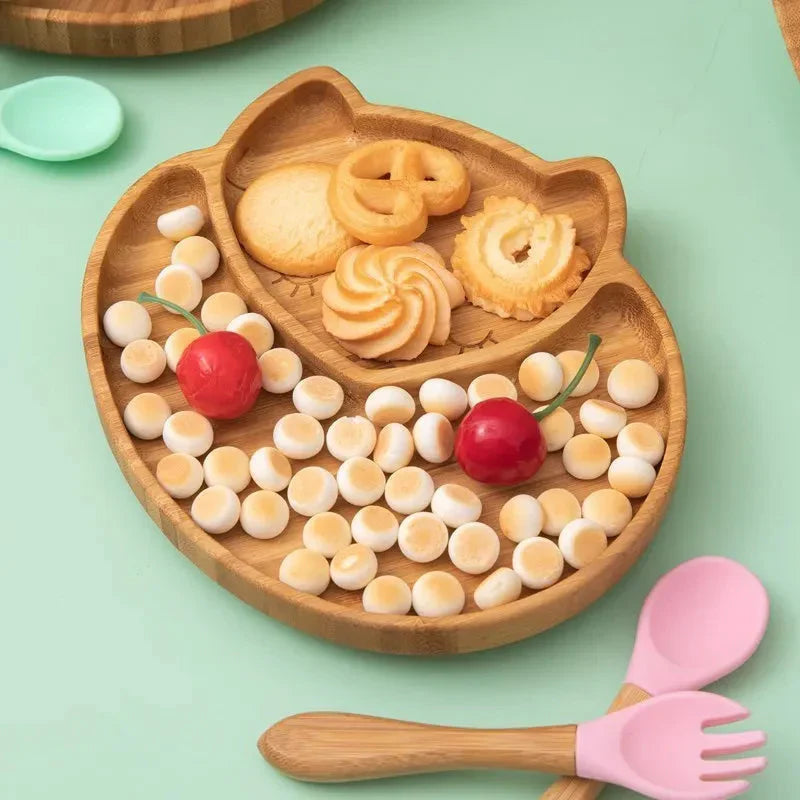 Babyservies – Bamboe Set met Zuignap, BPA-vrij en Natuurlijk – Perfect voor Kleine Eters 2