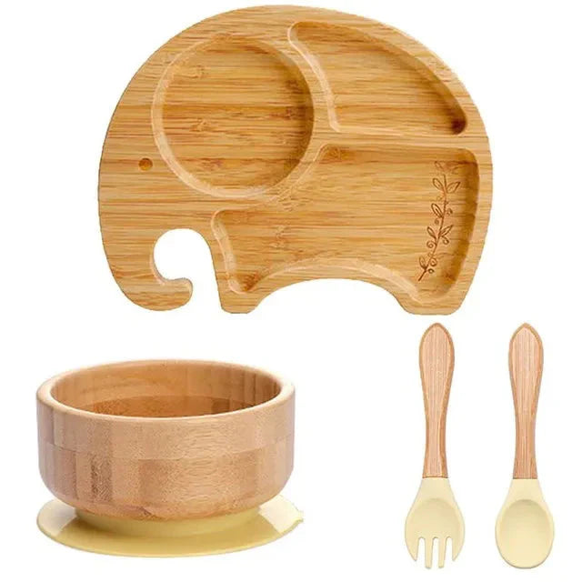 Babyservies – Bamboe Set met Zuignap, BPA-vrij en Natuurlijk – Perfect voor Kleine Eters 6