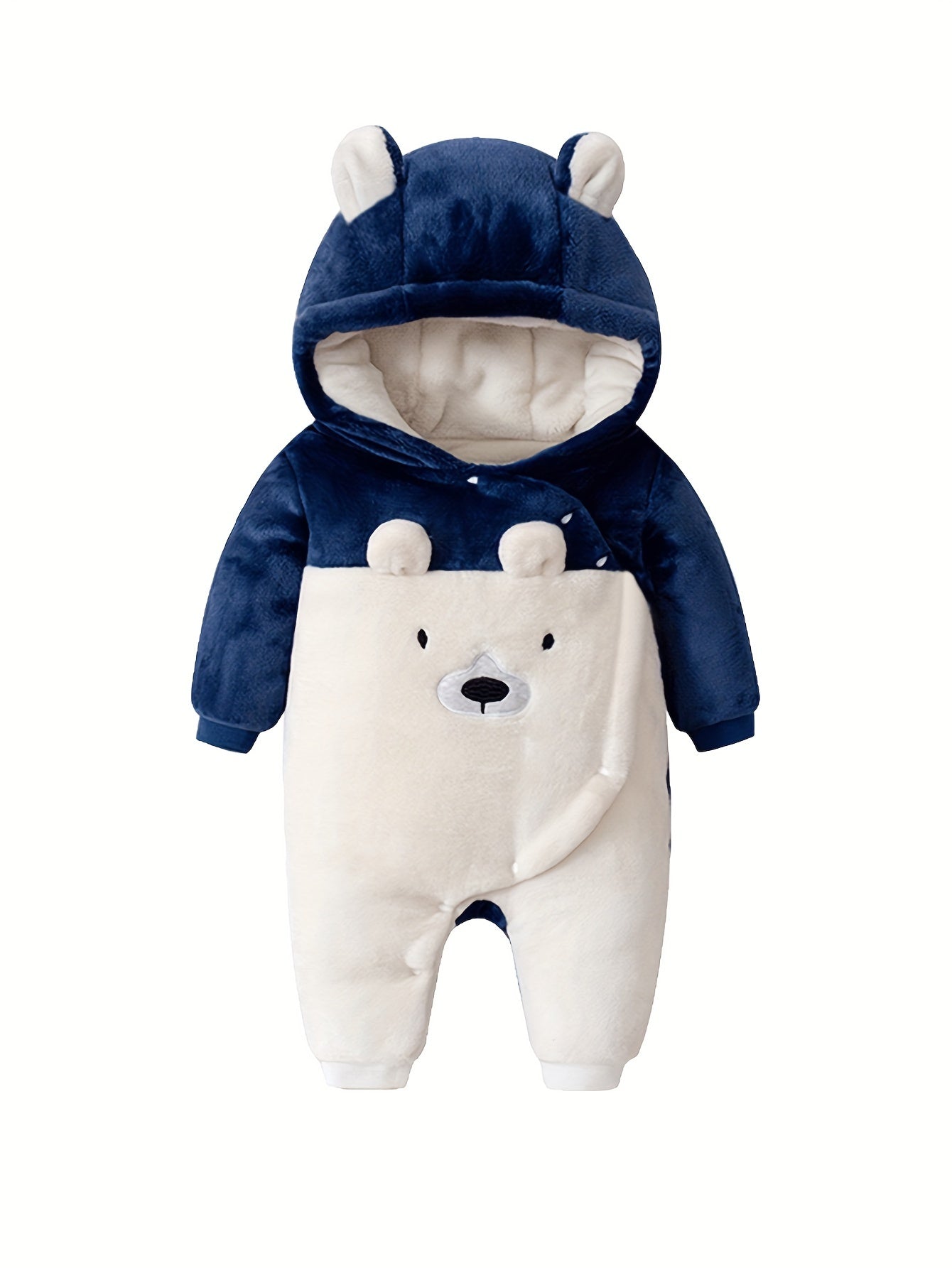 Beer Romper – Zachte Flanelstof met Oortjes, Ideaal voor Herfst en Winter 0