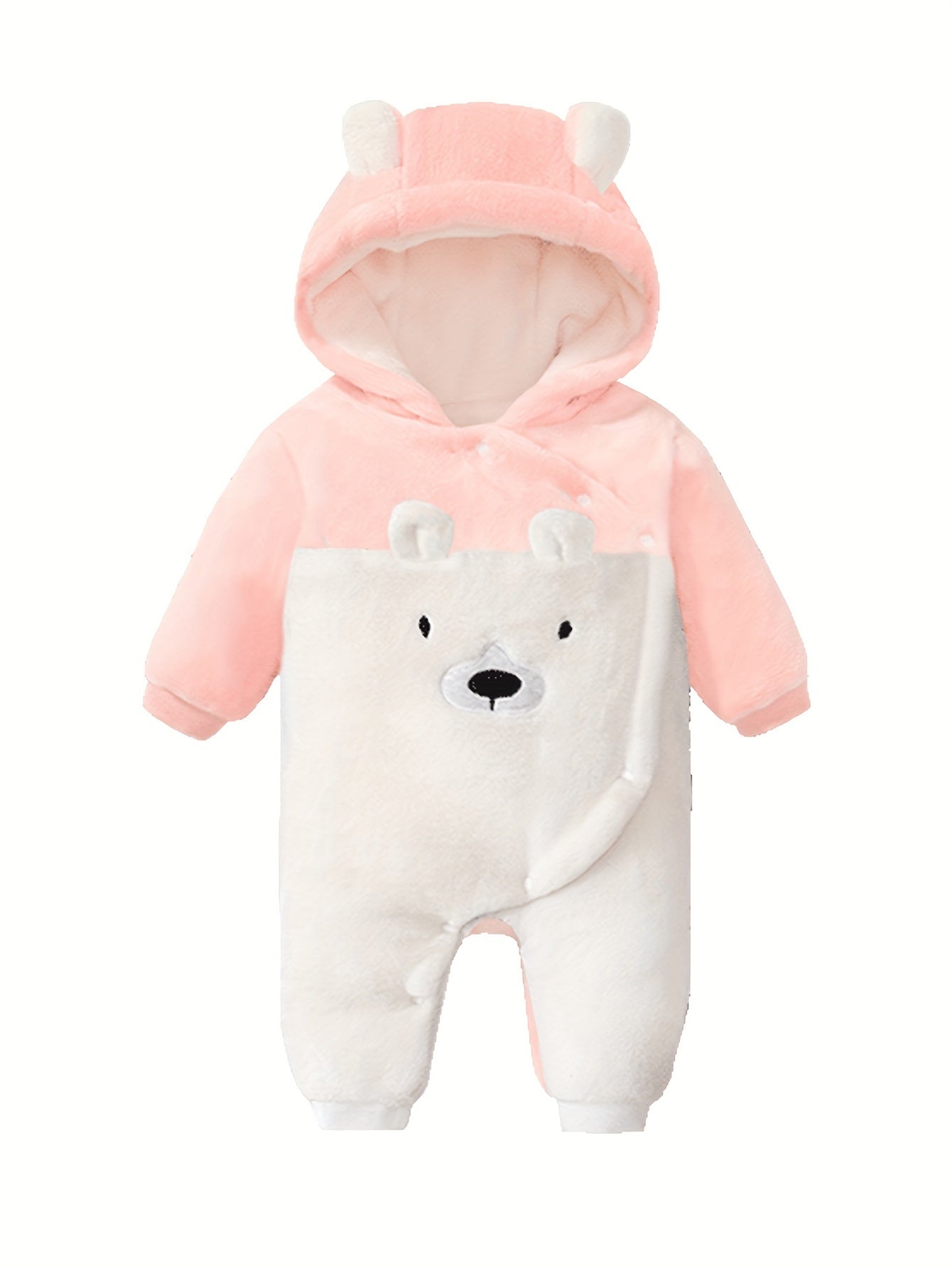 Beer Romper – Zachte Flanelstof met Oortjes, Ideaal voor Herfst en Winter 3
