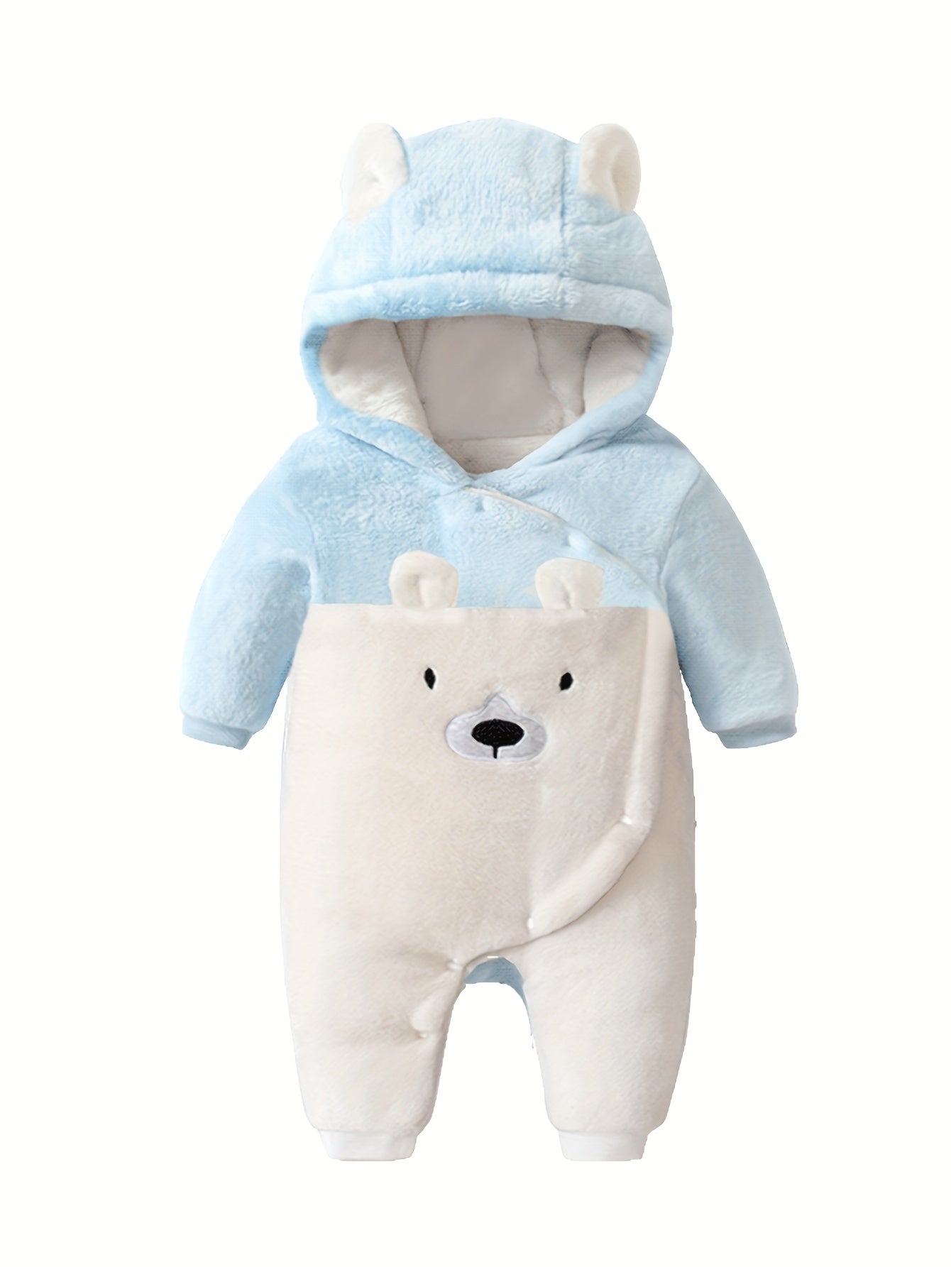 Beer Romper – Zachte Flanelstof met Oortjes, Ideaal voor Herfst en Winter 4