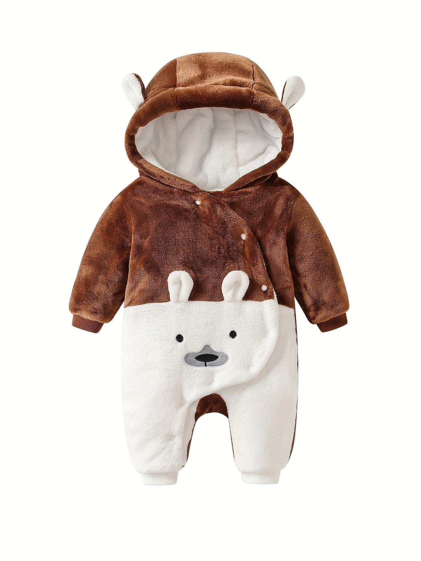 Beer Romper – Zachte Flanelstof met Oortjes, Ideaal voor Herfst en Winter 5