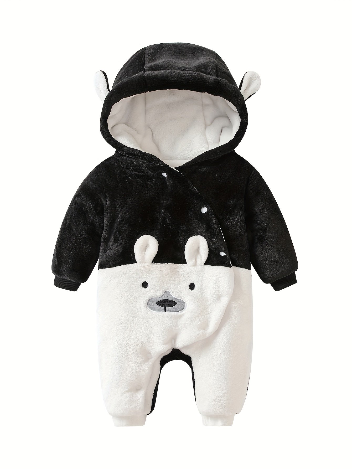 Beer Romper – Zachte Flanelstof met Oortjes, Ideaal voor Herfst en Winter 6