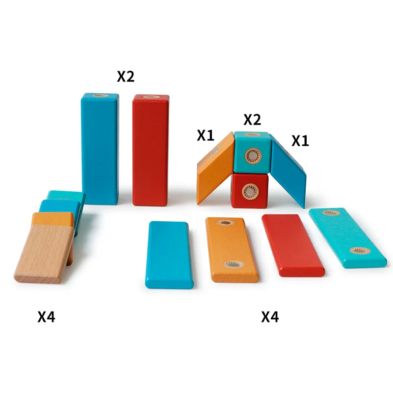 Bouw Speelgoed – Magnetische Houten Blokken, 14 Stuks – Educatief en Veilig voor Creatieve Ontwikkeling 1