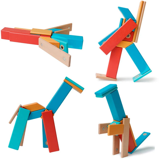 Bouw Speelgoed – Magnetische Houten Blokken, 14 Stuks – Educatief en Veilig voor Creatieve Ontwikkeling 3
