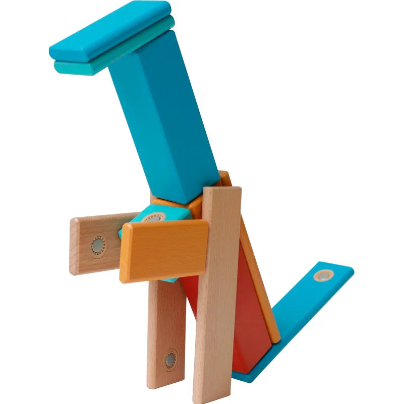 Bouw Speelgoed – Magnetische Houten Blokken, 14 Stuks – Educatief en Veilig voor Creatieve Ontwikkeling 5
