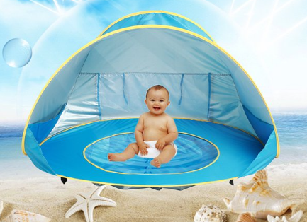 Babystrandtent – UV-Bescherming, Pop-Up Ontwerp met Verkoelend Badje – Ideaal voor Baby's en Peuters-4