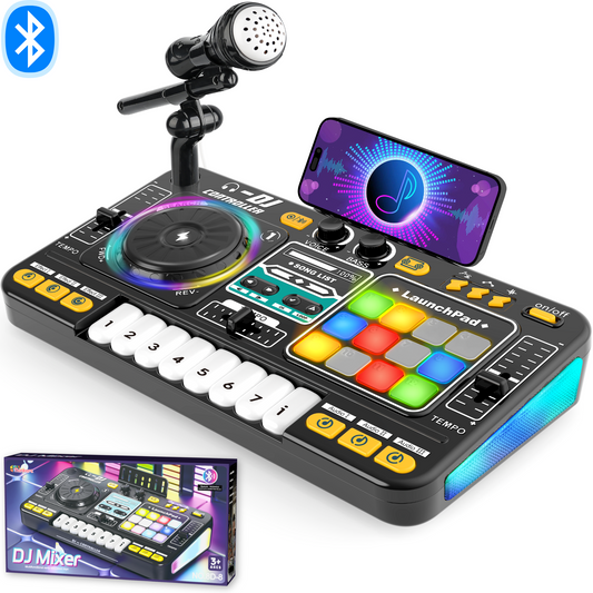 DJ Set voor Kinderen – Oplaadbaar, Bluetooth, Microfoon, Lichtshow, Creatieve Functies 0