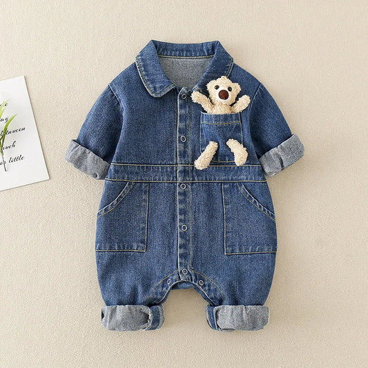 Denim Jumpsuit – Comfortabel en Duurzaam, Hoogwaardige Denim – Perfect voor Actieve Kinderen 0