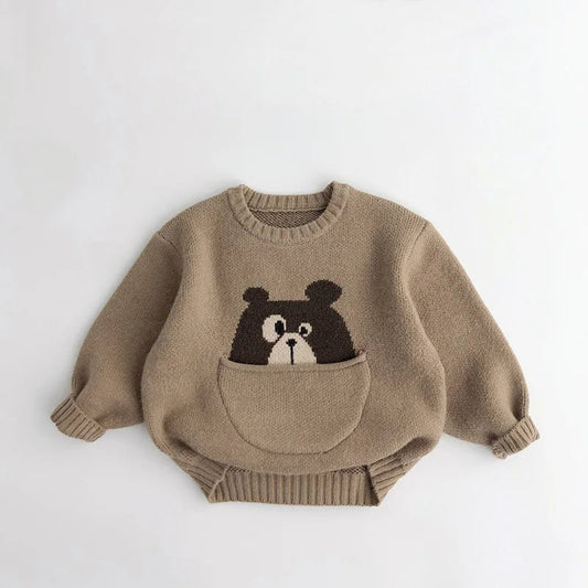 Dieren Trui – Zachte Katoenmix met Handige Buidel en Leuke Print – Perfect voor Kinderen 0