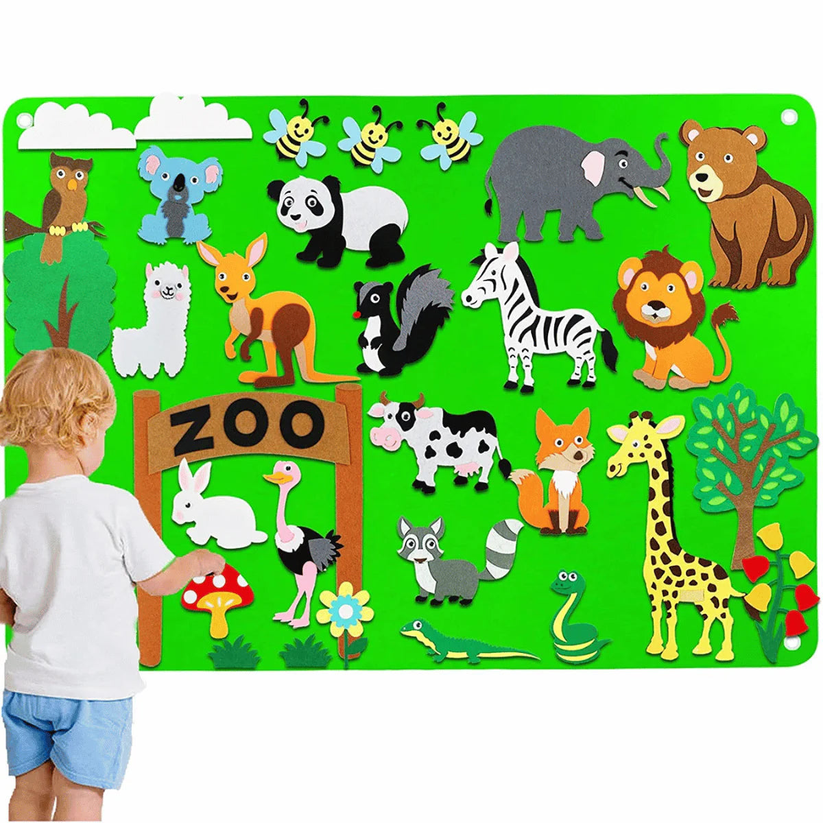 Dieren Viltbord – Educatieve Decoratie van Zacht Vilt, Interactief en Veilig voor Kinderen 4