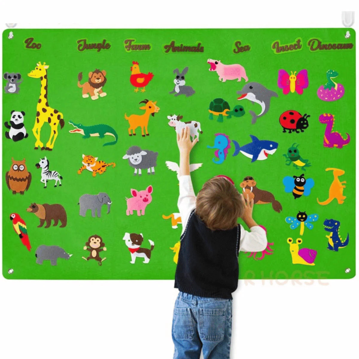 Dieren Viltbord – Educatieve Decoratie van Zacht Vilt, Interactief en Veilig voor Kinderen 5