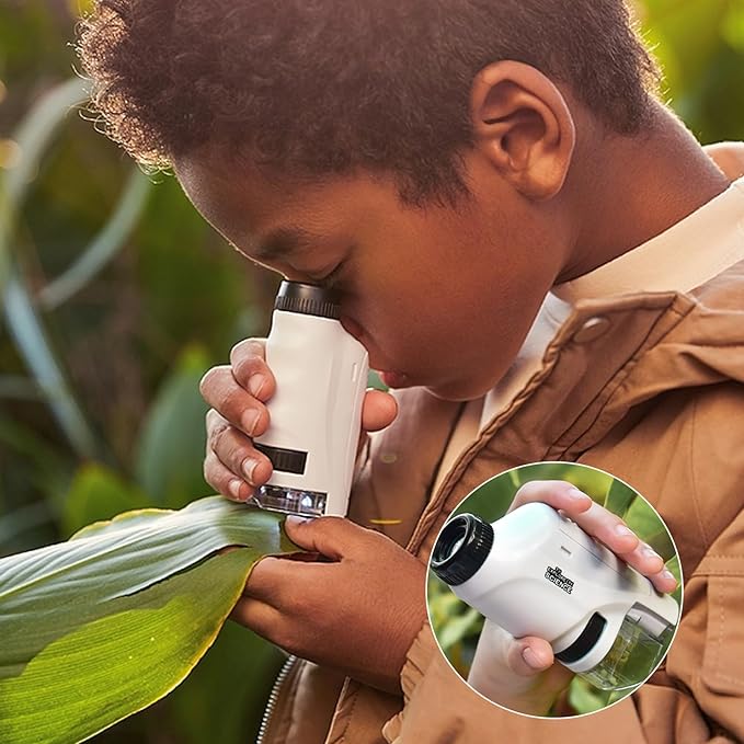 Draagbare Microscoop – 60x-120x Vergroting, LED Verlichting – Educatief Wetenschapsspeelgoed voor Kinderen 2