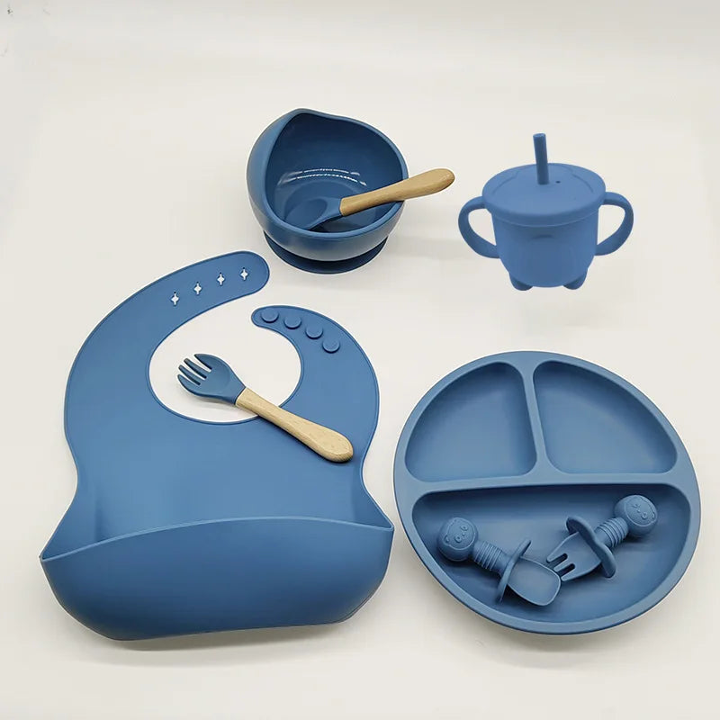 Eetset voor Baby's – Veilig Silicone, Vaatwasserbestendig, Morsbestendig, Drie Compartimenten 1