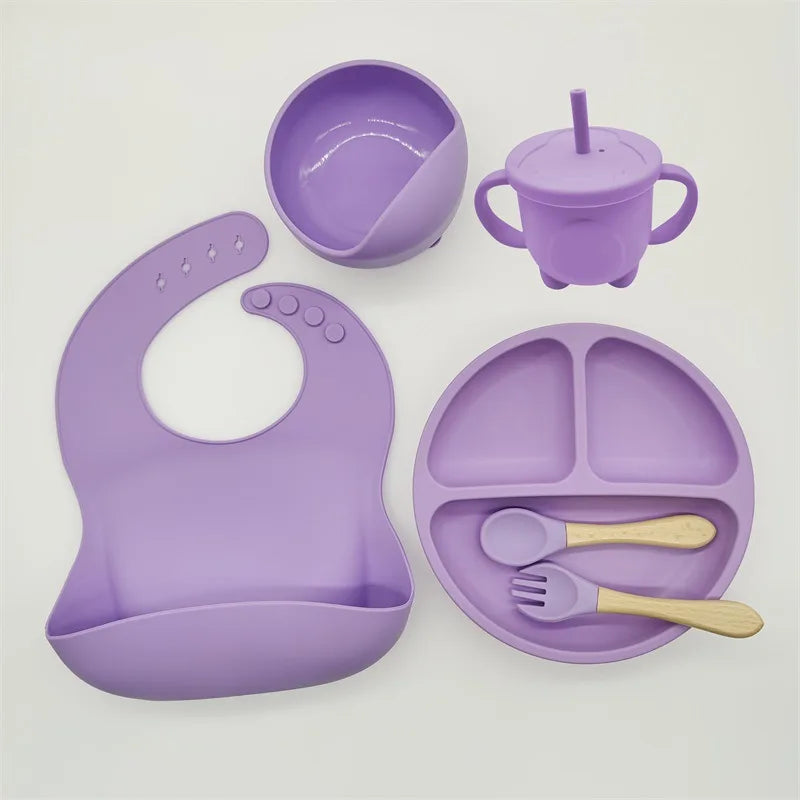 Eetset voor Baby's – Veilig Silicone, Vaatwasserbestendig, Morsbestendig, Drie Compartimenten 10