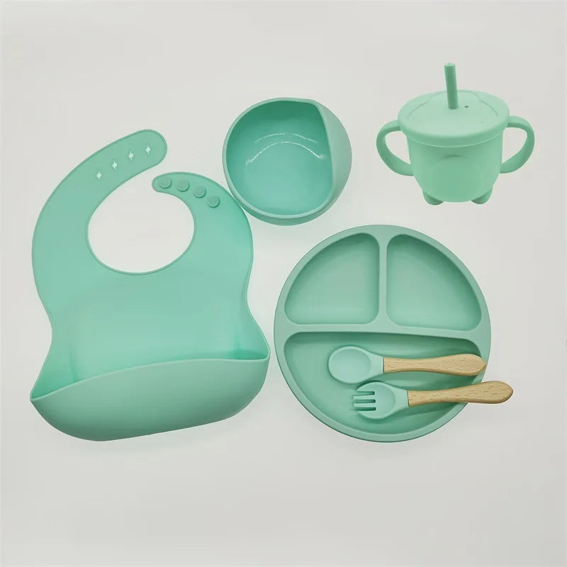 Eetset voor Baby's – Veilig Silicone, Vaatwasserbestendig, Morsbestendig, Drie Compartimenten 13
