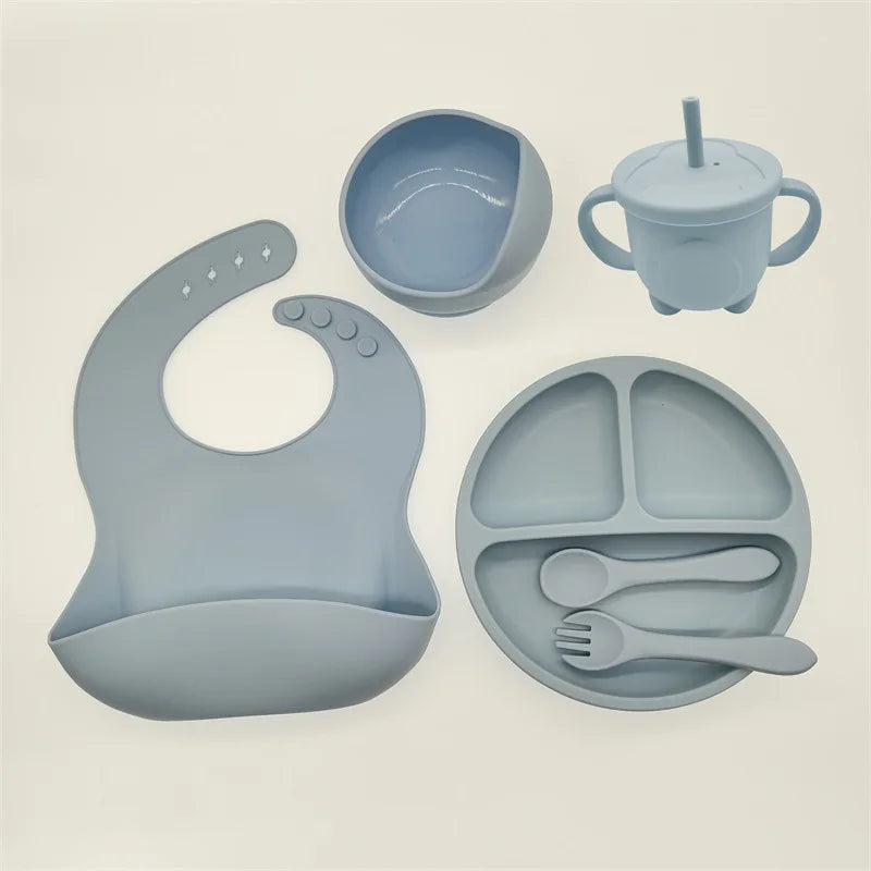 Eetset voor Baby's – Veilig Silicone, Vaatwasserbestendig, Morsbestendig, Drie Compartimenten 16