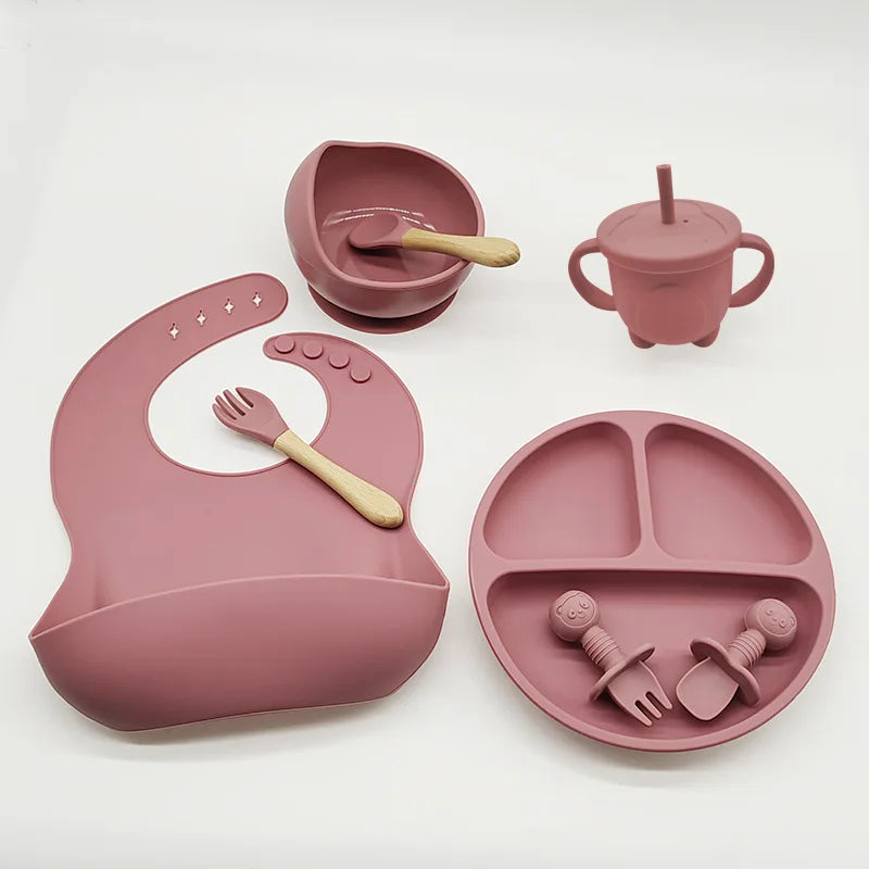 Eetset voor Baby's – Veilig Silicone, Vaatwasserbestendig, Morsbestendig, Drie Compartimenten 4