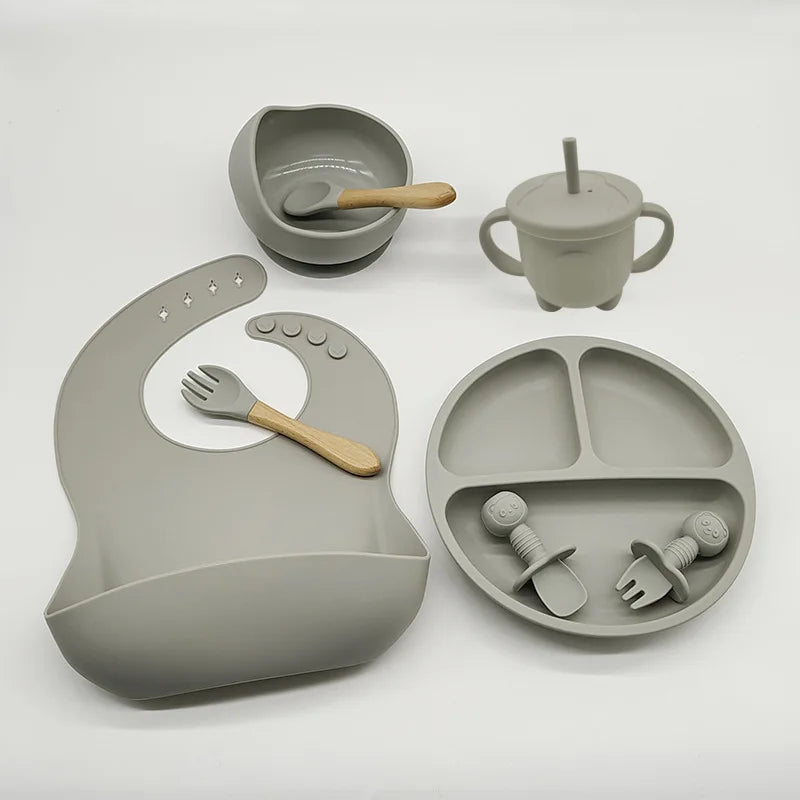 Eetset voor Baby's – Veilig Silicone, Vaatwasserbestendig, Morsbestendig, Drie Compartimenten 7