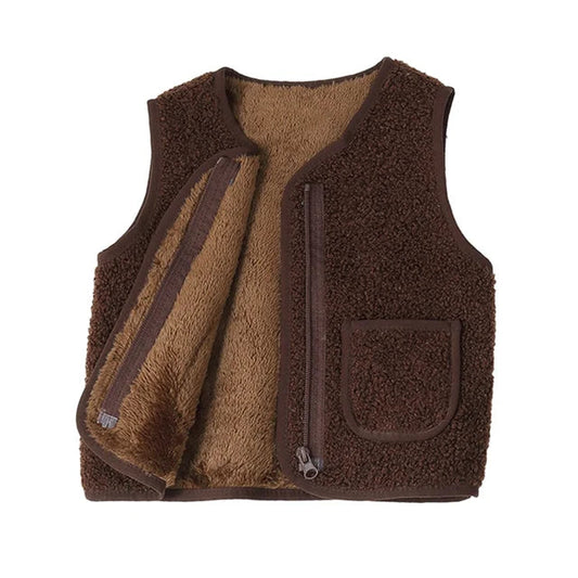 Gilet – Warm en Comfortabel Lamswol Look, Ideaal voor Koude Dagen – Geschikt voor Baby's en Kinderen 0