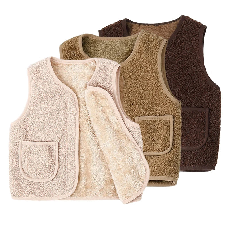 Gilet – Warm en Comfortabel Lamswol Look, Ideaal voor Koude Dagen – Geschikt voor Baby's en Kinderen 1