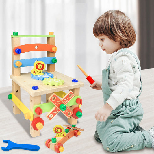 Montessori Werkstoel – Educatief Houten Speelgoed voor Peuters – Stimuleert Creativiteit en Motoriek-2