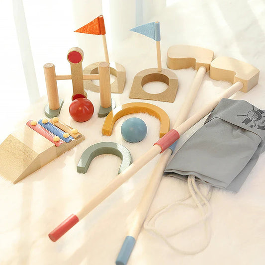 Houten Golfspel – Educatief Buitenspeelgoed voor Peuters en Kleuters – Veilig en Duurzaam Hout 0