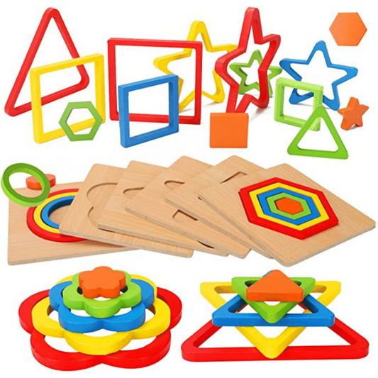 Houten Puzzel – Educatief Montessori Speelgoed van Duurzaam Beukenhout voor Peuters 0