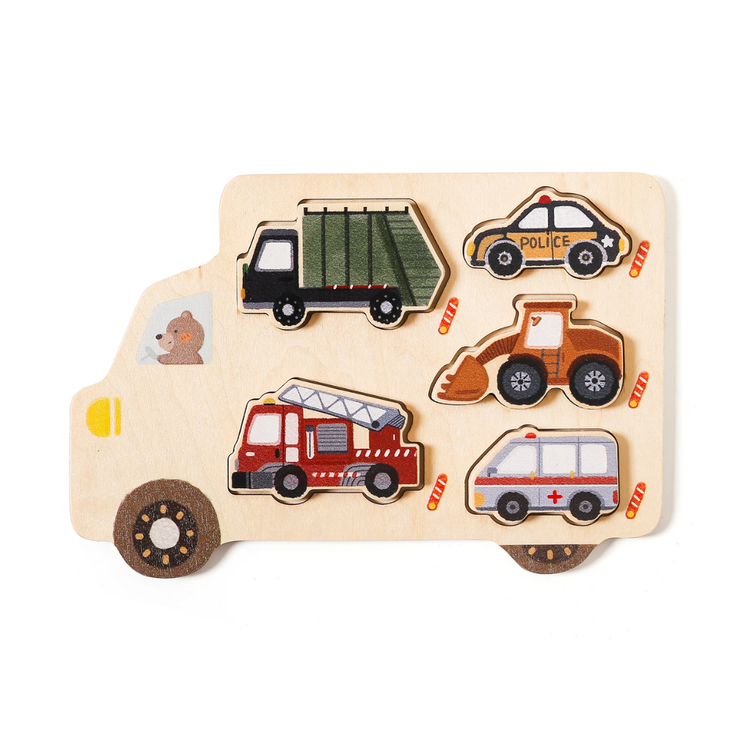 Houten Puzzel – Educatieve PuzzleCars van Duurzaam Hout met 7 Stukken voor Kinderen 2