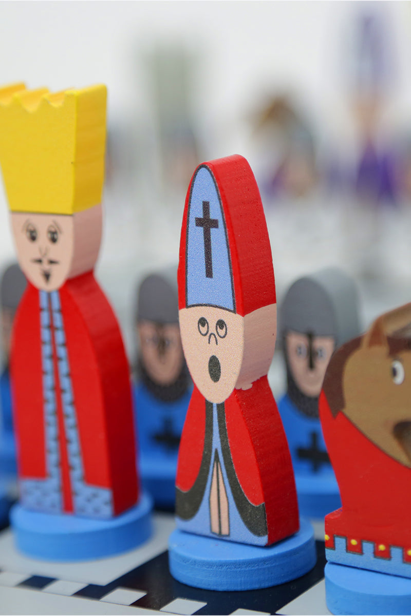 Houten Schaakspel – Kindvriendelijke Schaakset met Kleurrijke Schaakstukken voor Educatief Spel 4
