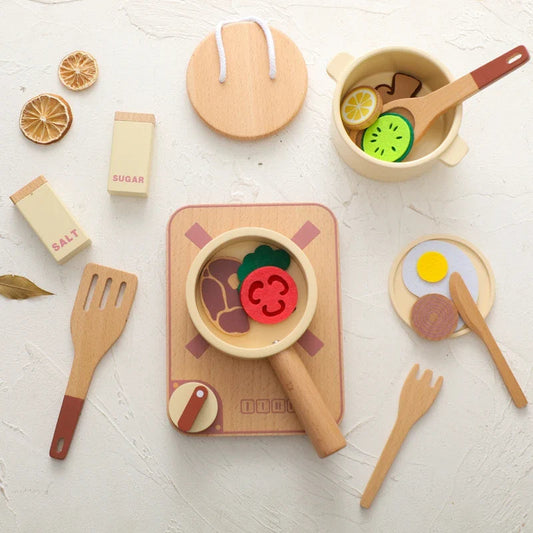 Houten Speelkeuken Set – Educatieve Rollenspel met Realistische Accessoires – Ideaal voor Creatieve Kinderen 1