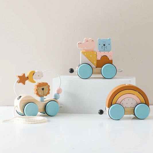 Houten Treinset – Creatief Bouwen en Rijden, Veilig Hout – Speelgoed voor 1, 2 en 3 Jaar 1
