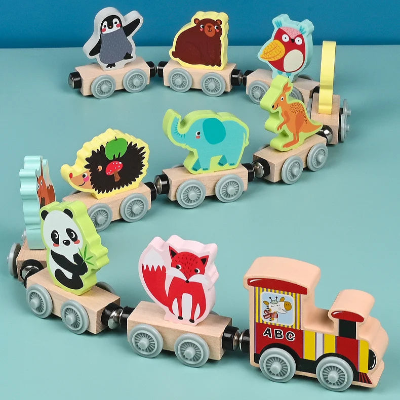 Houten Treinspeelgoed – Magnetische Verbindingen, Creatieve Kleuren – Veilig en Duurzaam Speelgoed voor Kinderen 11