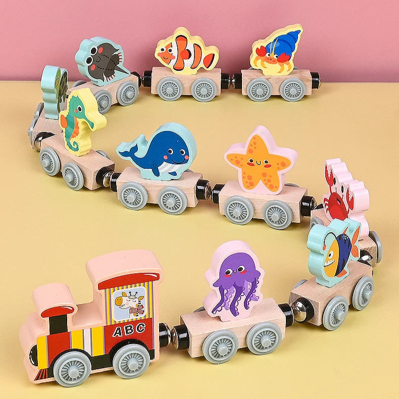Houten Treinspeelgoed – Magnetische Verbindingen, Creatieve Kleuren – Veilig en Duurzaam Speelgoed voor Kinderen 8